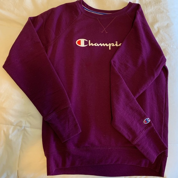 Champion Powerblend Fleece Classic Crew, Script Logo - Picture 2 of 5